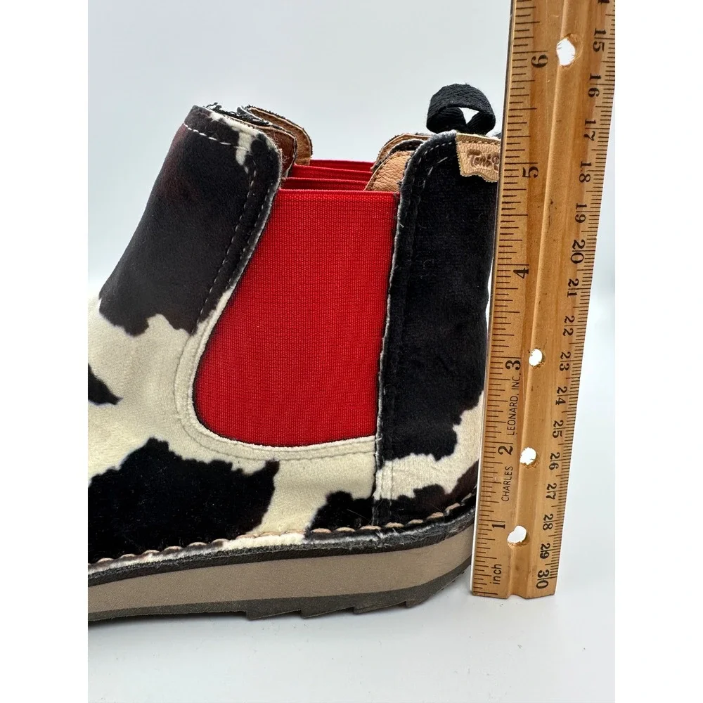 Toni Pons Winter‎ Isona Chelsea Leather Boot Cow Hide Print Spain 36 (6) NEW